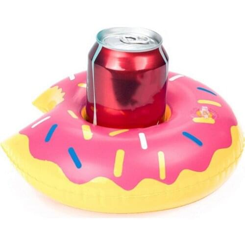 1pcs Donuts Drink Holder Water Fun Toy Swimming Pool Rafts Inflatable Floating Beach Summer Party Kids Phone Cup Cover