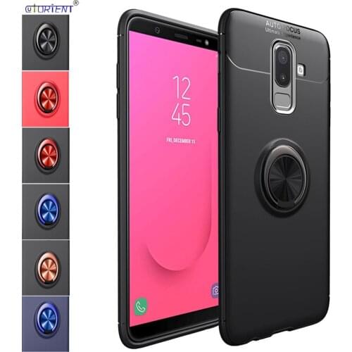 For Samsung Galaxy A6 Plus 2018 A6+ Stand Metal Ring Cover Galaxy Jean Soft TPU Bumper Case SM-A605K SM-A605FN/DS SM A605FN/DS