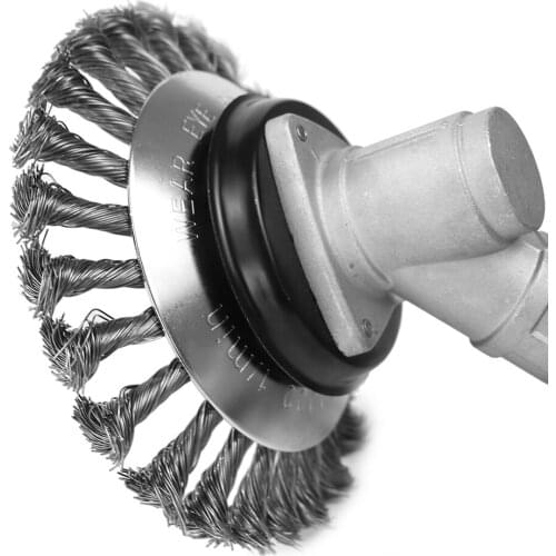 6 Inch Grass Trimmer Head Steel Wire Trimming Head Rusting Brush Cutter Mower Wire Weeding Head for Lawn Mower Garden Tools