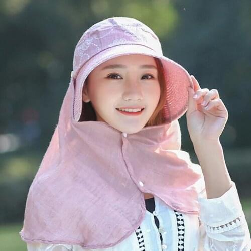 Summer Outdoor Cap Sun Fishing Caps Hiking Hat Camping Visor Hats Protection Neck Cover Sun UV Protect Cap For Women Traveling