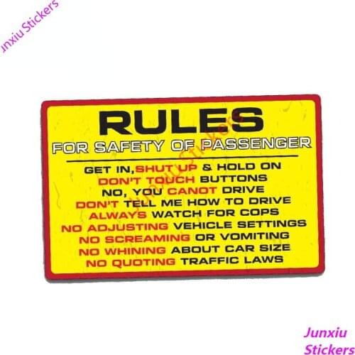 RULES SAFETY Creative Decals for SUV Truck 4X4 Offroad 4WD Dirt JDM Race Waterproof Scratch-Proof Exterior Decor PVC13x10cm