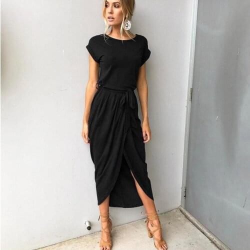 2018 Summer Short Sleeve Bodycon Party Dress Plus Size Sexy Women Long Boho Dress Elegant Female Boho Beach Dress