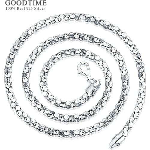 Fashion Pure 925 Sterling Silver Chain For Men Jewelry Genuine Silver Bead Necklaces Lantern Chain Generous Style Gift For Male