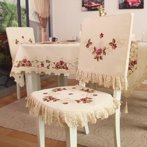 TY218 Fashion embroidered rustic dining table fabric chair cover Thickend chair cushion backrest covers comfortable customize
