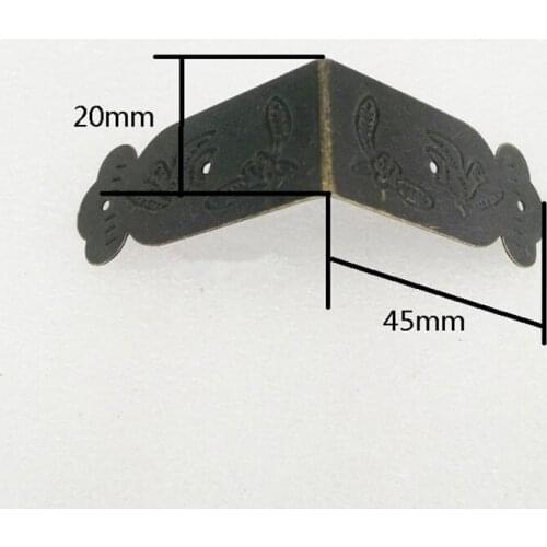 Home Improvement Hardware Ancient Corner Brackets,Flower Birds Coners,Wooden Box,Gift Box Protectors,Side Protector,45mm,50Pcs