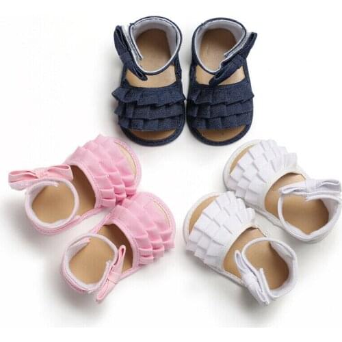 Newborn Baby Girl Soft Sole Crib Shoes Infant Toddler Summer Sandals 0-18 Months