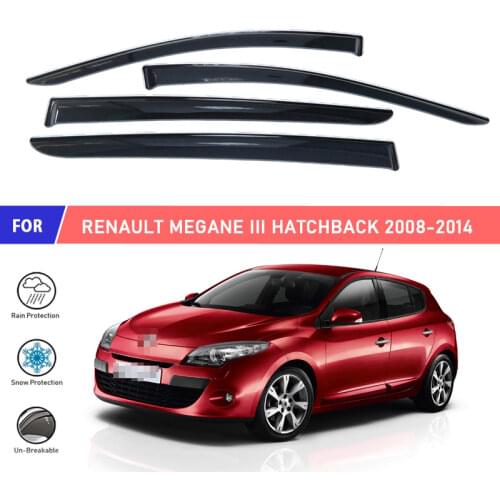 Window deflectors for Renault Megane III Hatchback 2009- car window deflector wind guard vent sun rain visor cover car styling
