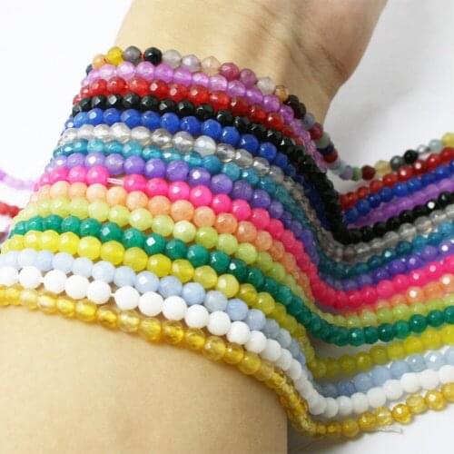 Wholesale Pick Colors Natural Gem Stone Beads Dyed 4mm 85pcs/strand Faceted Loose Beads for Bracelet DIY Jewelry Making