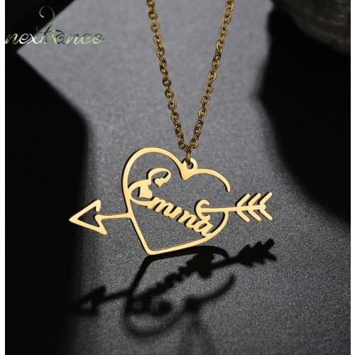 Nextvance Custom Necklace Stainless steel Personalized Chain Fall In Love At First Sight Heart Pendant for Women Jewelry Gift