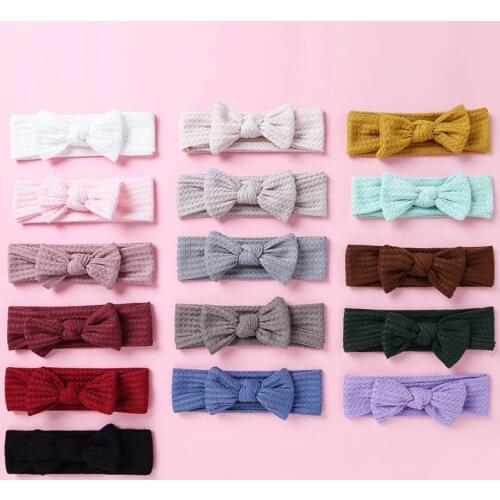 Baby Knitted Headband Girls Candy Color Headwrap For Newborn Turban Infant Soft Bandage Children Hair Bows Hair Accessories 2021