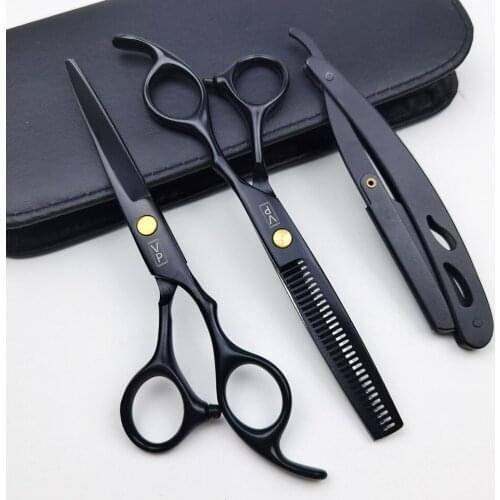 6'' 440C Salon Professional Hairdressing Scissors Cutting Shears Thinning Scissors Hair Clippers Style Tool barber scissors set