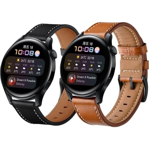 Genuine leather strap for Huawei Watch 3 Band for For Honor magic GS Pro GT2 46mm GT2E Bracelet Replacement Watchbands Correa