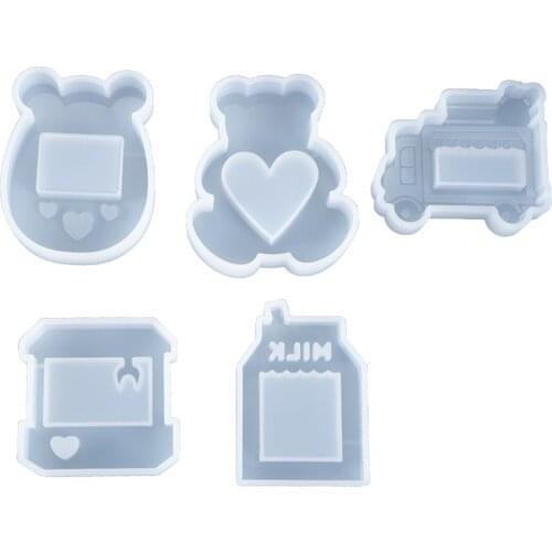 Kawaii Bear Shaker Charm Silicone Mold Cute Animal Mould Resin Jewellery keychain Making Shake Shake Decoden Cabochon DIY