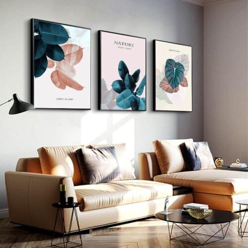Modern Abstract Wall Art Plant Leaves Posters and Prints Nordic Watercolor Plant Canvas Painting Wall Picture for Living Room
