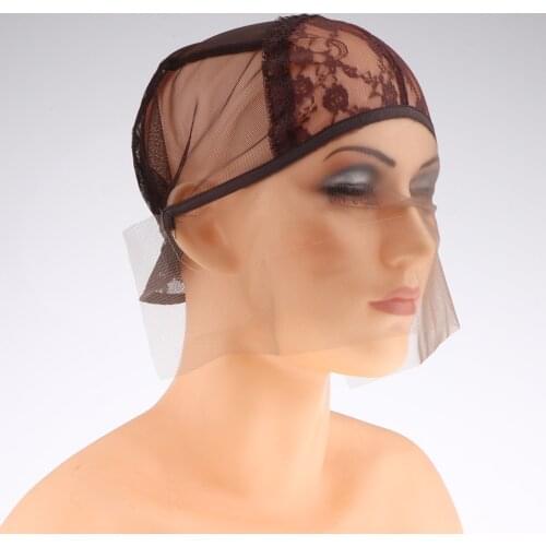 Dark Brown/Brown/Beige Color Double Frontal Wig Cap with Adjustable Straps, Fits Most Head Sizes