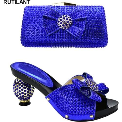 Shoes and Bag Set African Sets 2019 Women Shoes and Bag Set In Italy Slip on Shoes for Women Elegant Itaian Women Party Pumps