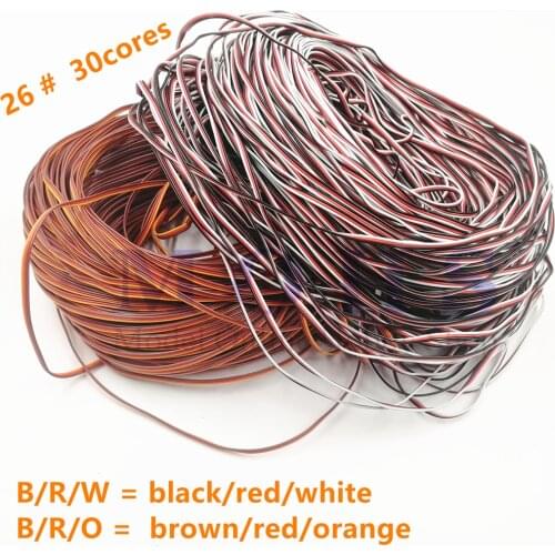 5meter/10meter B/R/W B/R/O 26 awg 30cores servo lead extension cable servo extended cable wire cable for servo extension
