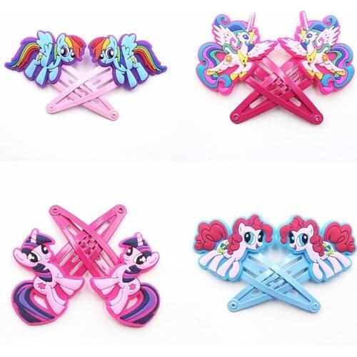 2PCS Lovely New Horse Girls Hair Accessories My little Ponys Hair Clips Cartoon Kids Hairpins Children Hair Ornaments