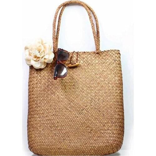 Women Handbag Summer Beach Bag Rattan Woven Handmade Knitted Straw Large Capacity Totes Women Shoulder Bag Bohemia New