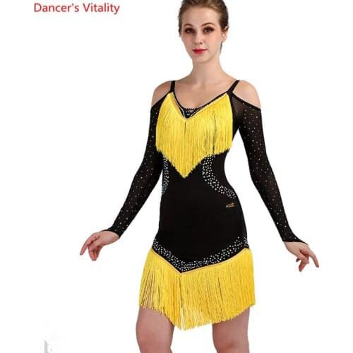 New 2021 Latin Dance Dress Women/Girls/Lady New Sexy Tassel Salsa/Ballroom/Tango/Cha Cha/Rumba/Samba/Latin Dresses For Dancing