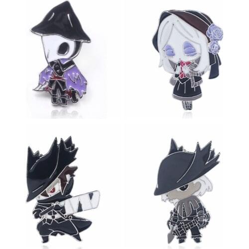 Game Bloodborne Old Hunter Eileen The Crow Doll Lady Maria Enamel Alloy Badge Brooch Pin Clothes Lapel Bags Accessories