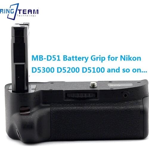 10 Set/Lot MB-D51 Battery Grip for D5300 D5200 D5100 DSLR Camera Working with Two EN-EL14 Battery, Supports Vertical Shooting