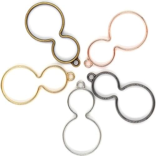 15Pcs Pendant Open Bezel Pressed Resin Frame Mold Bezel DIY Party Geometric Figur Charm Stainless Steel