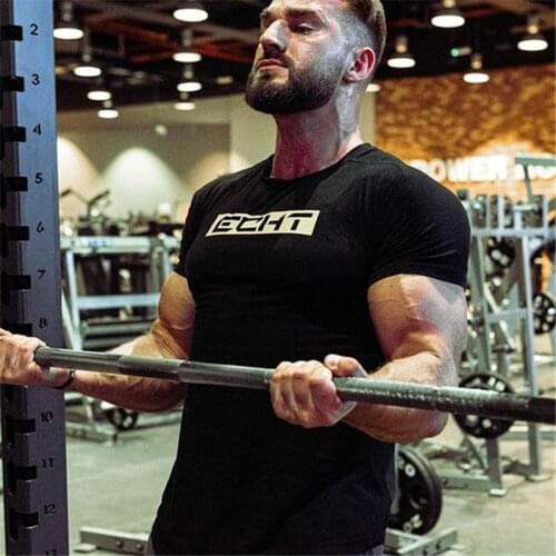 2020 Brand New Mens Bodybuilding T-Shirt Men Cotton Gyms T-shirt O-neck Short Sleeve Tshirts Casual Slim Fit Top Tees
