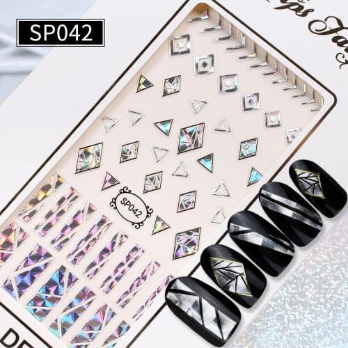 Nail stickers organic 3D laser bronzing imitation diamond gradient color nail stickers DIY adhesive technology process