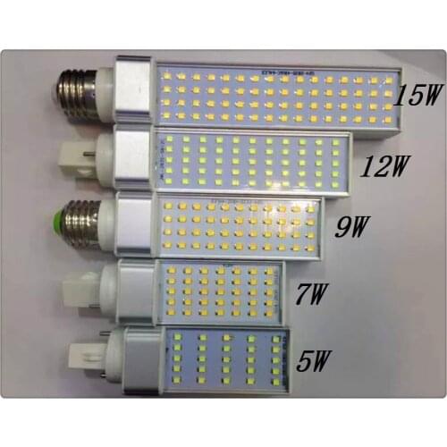 5W 7W 9W 12W 15W E27 G24 G23 LED Corn Bulb Lamp Bombillas Light SMD 2835 Spotlight 180 Degree AC85-265V Horizontal Plug Light