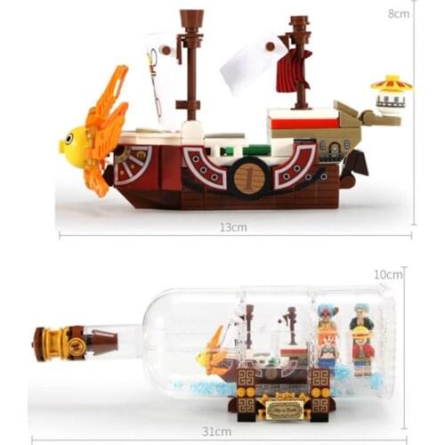 568pcs One Piece Boats Luffy Pirate Grand Ship THOUSAND SUNNY DIY Assembling Toy Model Collectible Toys For Children Gifts