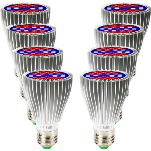 8/Pack) 30W 40LED E27 LED Grow Light Full Spectrum for Indoor Plants Hydroponics System Overseas Warehouse Fast Shipping