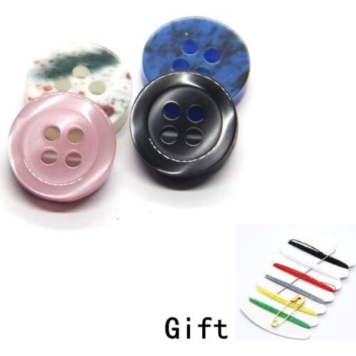 9/11/12 Imitation Shell Shirt Buttons Decoration For Clothing Fashion Sewing 4 Holes Resin Handmade DIY Accessories Wholesale