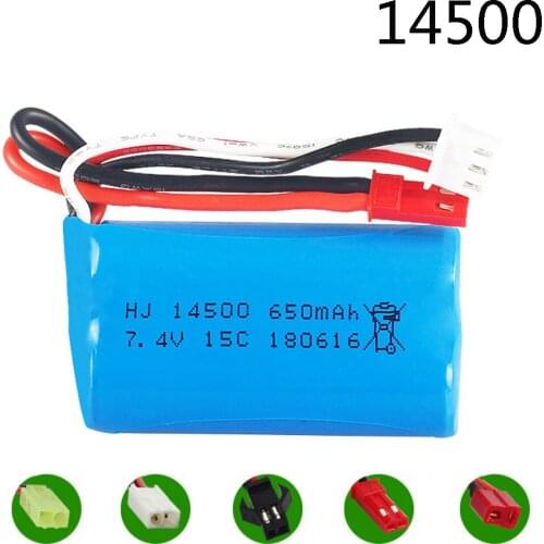 Lipo Battery For Syma F1 BR6802 HJ370 W608-7 YD712 YD921 RC helicopter toy accessories 7.4V 650mAh 14500 15C Battery JST/SM Plug