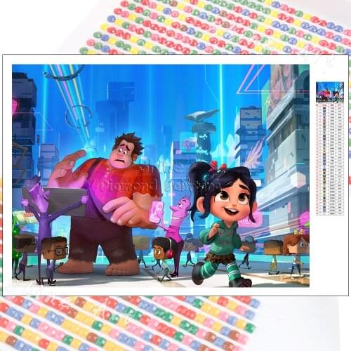 Disney 5D Diamond Painting Wreck-It Ralph New Arrivals Cartoon Portrait Full Drill Art DIY Mosaic Kit Wall Sticker Home Decor
