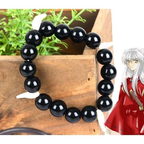 Anime Inuyasha Wolf Tooth Kikyou Necklace Jewelry cosplay Bead Necklace and Hand catenary for Gift