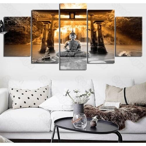 Frameless Painting Buddha Statue Shimen Personality Art Poster Living Room Decoration Sofa Background Wallpaper 3D Stereo Wall