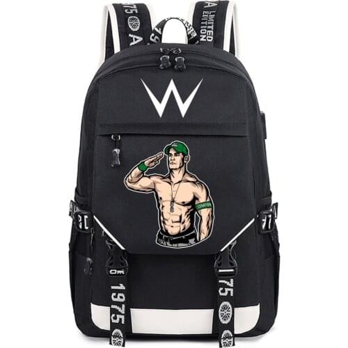 Wrestling Daniel Bryan Student Notebook Shoulder Bag Wrestler John Cena Men USB Schoolbag Randy Orton Laptop School Bags Mochila