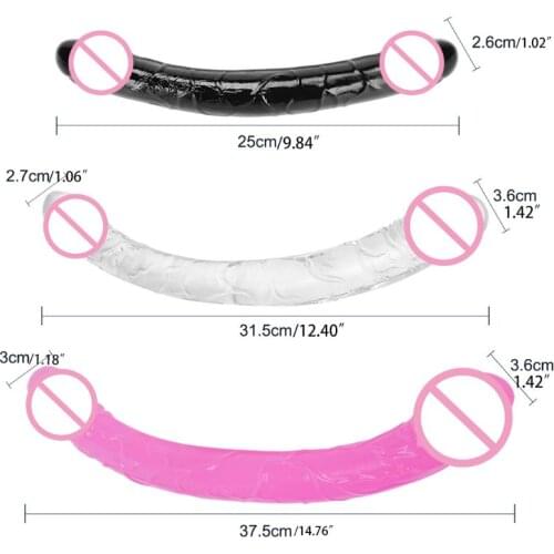 50LF Long Realistic Dildo with Double Heads Flexible Sex Toy for Women Men