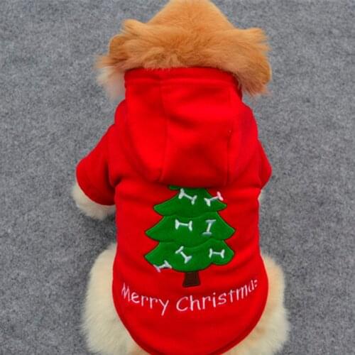 Pet Dog Coat Puppy Christmas Tree Hooded Coat Party Apparel Polar Fleece Dog Coats