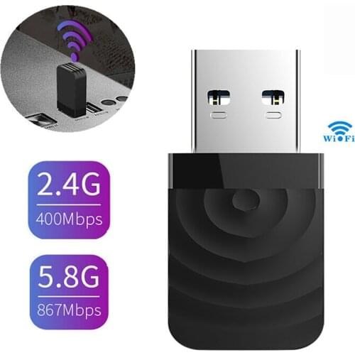 2.4G/5Ghz Dual Band 1300Mbps Gigabit USB 3.0 Mini Wireless Network Card Portable Receiver USB WiFi Adapter For Desktop Laptop