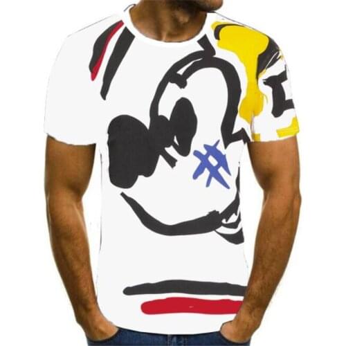 Disney Mickey Mouse 3D T-shirt Men Tops Short Sleeve Casual T shirt Cartoon O-neck Tees Summer Bottoming Shirt Fashion Clothes
