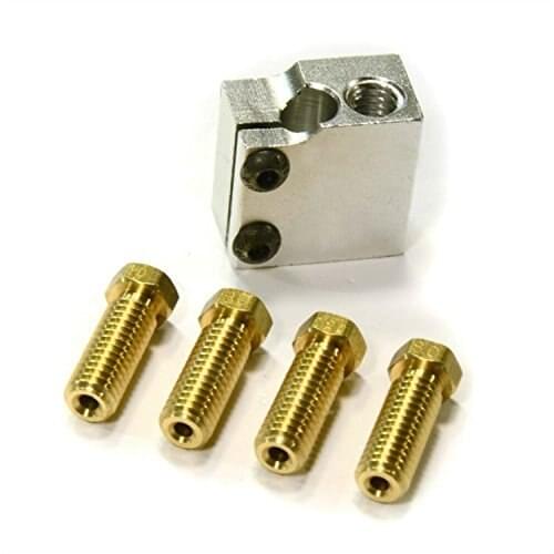 V6 Volcano Extruder Pack 4 Nozzles 1 Heater Block for RepRap 3D Printer 1.75/3mm filament