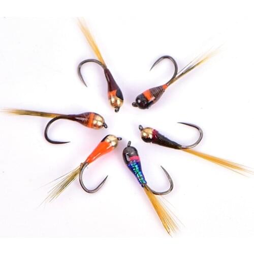 Hook Tungsten Perdigon Nymph Small Beadheads Fly Rainbow Brown Trout Grayling Trout Fishing Quick Sink Fly HOT! 6PCS