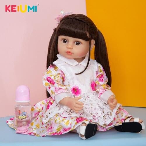 55 CM Bebe Doll Reborn Girl Doll Soft Full Silicone Body Lifelike Boneca Reborn Toddler Baby For Birthday Christmas Gifts