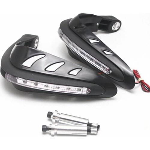 LED 7/8'' 22mm Motorcycle DRL Turn Signal Brush Handle Bar Hand Guard Protector Scooter Offroad Cafe Racer Old School