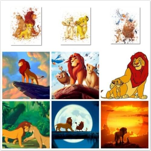 Disney Lion King Diamond Embroidery Full Cross Stitch Kits 5D Diamond Painting Cartoon Wall Art Mosaic Picture Home Decor Gift