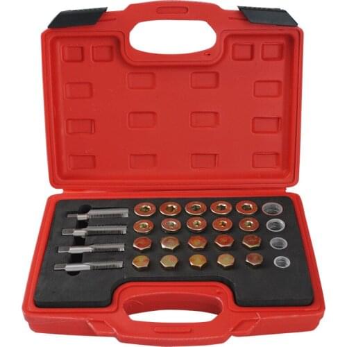 Oil Pan Thread Repair Kit Crankcase Gear Box Drain Tool Set 64pcs