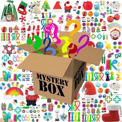 Christmas Random 5-20pcs Fidget Toy Pack Mystery Box Surprise Gift Push Bubble Fidget Anti Stress Toy Kids 2022 Novelty Gift