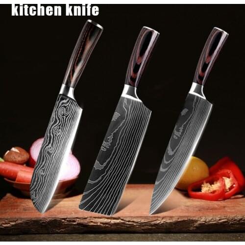 3pcs 7inch/8inch Knives Set Chef Knives High Carbon Stainless Steel Japanese Damascus Kitchen Knife Cooking Toosl